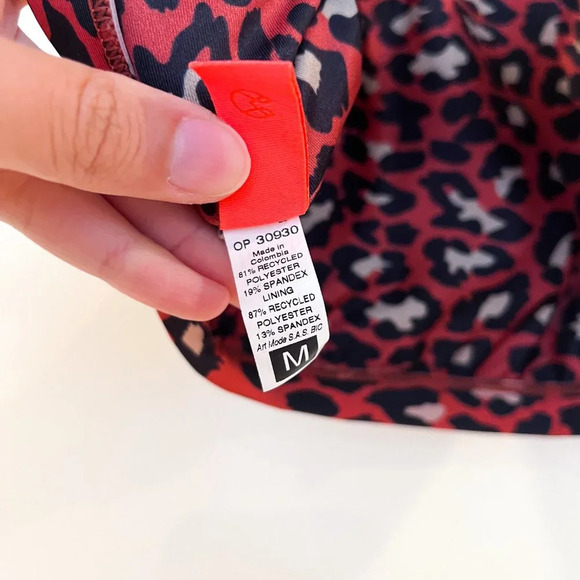 MAAJI Reversible Red Leopard Floral Cut Out Back Tropical Resortwear Bikini M/XL - Picture 6 of 12